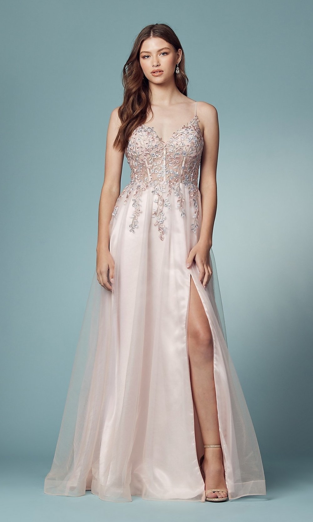 Oimg Elegant Blush Pink Evening Dresses 3d Flowers Straps Sweetheart Fairy Formal  Prom Gowns Party Dress Vestido De Fiesta 2023 - Prom Dresses - AliExpress
